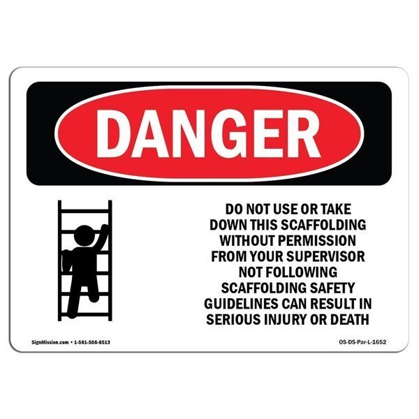 Safety Sign, OSHA Danger, 10